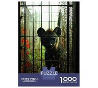 1000 Pieces Jigsaws Adults Puzzles Hyena Behind Bars Jigsaws for Adults Toy Wall Decor Hand Speed Race Unique Gifts for Birthday And Christmas 70x50cm/1000pcs