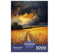 1000 Pieces Jigsaws Adults Puzzles Impressionist Inspired Storm Over Golden Fields Jigsaws for Adults Family Games But Fun And Humorous Unique Gifts for Birthday And Christmas 52x38cm/1000pcs