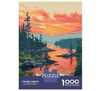 1000 Pieces Jigsaws Adults Puzzles Isle Royale National Park Sunset Puzzle for Adults Brain Teaser Game Pattern Assembly Difficult And Challenge 70x50cm/1000pcs