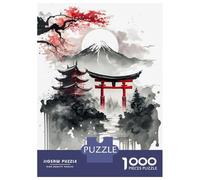 1000 Pieces Jigsaws Adults Puzzles Japan Scenery Ink Wash 2 Jigsaws for Adults Toy Wall Decor Hand Speed Race Unique Gifts for Birthday And Christmas 38x26cm/1000pcs