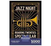 1000 Pieces Jigsaws Adults Puzzles Jazz Night Roaring Twenties Spectacular Poster Puzzles for Adults Family Game Presents for Women Unique Gifts for Birthday And Christmas 70x50cm/1000pcs