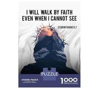 1000 Pieces Jigsaws Adults Puzzles Jesus I Will Walk Puzzle for Adults Brain Teaser Game Pattern Assembly Difficult And Challenge 52x38cm/1000pcs