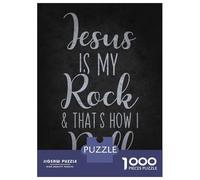1000 Pieces Jigsaws Adults Puzzles Jesus Is My Rock, Thats How I Roll Puzzles for Adults Family Game Presents for Women Unique Gifts for Birthday And Christmas 52x38cm/1000pcs