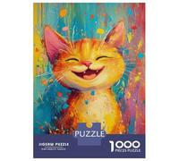 1000 Pieces Jigsaws Adults Puzzles Joyful Kitty Splash -1 Jigsaws for Adults Family Games But Fun And Humorous Unique Gifts for Birthday And Christmas 70x50cm/1000pcs