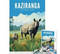 1000 Pieces Jigsaws Adults Puzzles Kaziranga National Park Puzzles for Teenagers Staycation Kill Time Train Your Brain And Hands Unique Challenge Game (38x52cm)