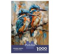1000 Pieces Jigsaws Adults Puzzles Kingfisher Bird Painting Artwork-1 Jigsaw for Adults Family Game Home Decoration Birthday And Unique Gifts 38x26cm/1000pcs