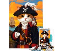 1000 Pieces Jigsaws Adults Puzzles Kitten Pirate Learning Educational Toys Family Game Difficult Hard Secret Santa Gifts (Size 50x75cm)