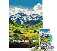 1000 Pieces Jigsaws Adults Puzzles Laugavegur Trail Iceland Landscape Art Learning Educational Toys Family Game Perfect Decoration Birthday Gifts (size 50x75cm)