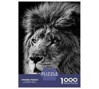 1000 Pieces Jigsaws Adults Puzzles Lion Face Black And White Jigsaw for Adults Fun Games Staycation Kill Time Unique Gifts for Birthday And Christmas 70x50cm/1000pcs