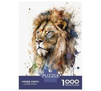 1000 Pieces Jigsaws Adults Puzzles Lion Watercolor Jigsaw for Adults Fun Games Staycation Kill Time Unique Gifts for Birthday And Christmas 70x50cm/1000pcs