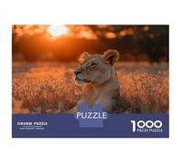 1000 Pieces Jigsaws Adults Puzzles Lioness in Golden Sunset Light Puzzles for Adults Family Game Stress Reliever Difficult And Challenge 52x38cm/1000pcs