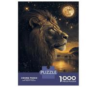 1000 Pieces Jigsaws Adults Puzzles Lion's Moonlit Majesty-2 Jigsaw for Adults Toy Wall Decor Hand Speed Race Difficult And Challenge 52x38cm/1000pcs