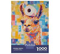 1000 Pieces Jigsaws Adults Puzzles Llama with Toilet Paper Jigsaw for Adults Toy Wall Decor Hand Speed Race Difficult And Challenge 38x26cm/1000pcs