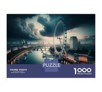 1000 Pieces Jigsaws Adults Puzzles London Eye Panorama Puzzle for Adults Brain Teaser Game Analysis And Logic for Is Ideal As A Gift 52x38cm/1000pcs