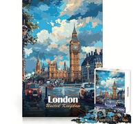 1000 Pieces Jigsaws Adults Puzzles London, United Kingdom Cityscape Exact Cut Play Mind Challenge Toy Calm Play Time Xmas Scene Art (38x26cm)