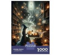 1000 Pieces Jigsaws Adults Puzzles Magical Library Spell Book Puzzle for Adults Relax Games Birthday Present Parent-child Interaction 70x50cm/1000pcs
