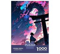 1000 Pieces Jigsaws Adults Puzzles Manga Torii Gate Dragon Puzzle for Adults Brain Teaser Game Pattern Assembly Difficult And Challenge 38x26cm/1000pcs