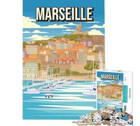 1000 Pieces Jigsaws Adults Puzzles Marseille France Cityscape with Sailboats And Basilica Learning Educational Toys Relax Games Tough Challenge Great Gifts And Toys (Size 38x52cm)