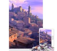 1000 Pieces Jigsaws Adults Puzzles Medieval Hilltop Village Educational Game Pattern Assembly Anti-Stress Toys Great Gifts for Gaming (50X75CM)