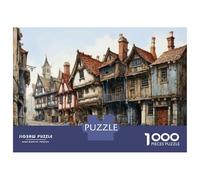 1000 Pieces Jigsaws Adults Puzzles Medieval Townscape with Half-Timbered Houses Jigsaws for Adults Hands-on Game Analysis And Logic Difficult And Challenge 52x38cm/1000pcs