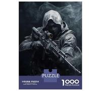 1000 Pieces Jigsaws Adults Puzzles Military Sniper in Smoke Jigsaws for Adults Hands-on Game Analysis And Logic Difficult And Challenge 70x50cm/1000pcs