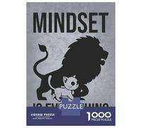 1000 Pieces Jigsaws Adults Puzzles Mindset Is Everything Lion Cat - Gym, Hustle, Success, Motivational Jigsaw for Adults Toy Wall Decor Hand Speed Race Difficult And Challenge 52x38cm/1000pcs