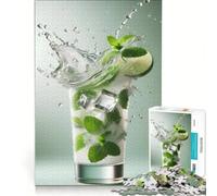 1000 Pieces Jigsaws Adults Puzzles Mojito Glass with Mint Splash Educational Game Difficult Hard Birthday And Unique Gifts 38x26cm