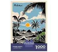 1000 Pieces Jigsaws Adults Puzzles Molokai Island Beach Scene Illustration Jigsaw for Adults Fun Games Staycation Kill Time Unique Gifts for Birthday And Christmas 70x50cm/1000pcs