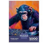 1000 Pieces Jigsaws Adults Puzzles Monkey DJ Beats-1 Jigsaw for Adults Fun Games Staycation Kill Time Unique Gifts for Birthday And Christmas 52x38cm/1000pcs