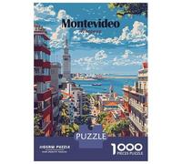 1000 Pieces Jigsaws Adults Puzzles Montevideo, Uruguay Cityscape Art Puzzle for Adults Brain Teaser Game Analysis And Logic for Is Ideal As A Gift 52x38cm/1000pcs