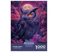 1000 Pieces Jigsaws Adults Puzzles Moonlit Owl in Bloom Jigsaw for Adults Fun Games Staycation Kill Time Unique Gifts for Birthday And Christmas 70x50cm/1000pcs