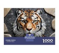1000 Pieces Jigsaws Adults Puzzles Mosaic Tiger Portrait Jigsaw for Adults Brain Teaser Game Analysis And Logic Unique Gifts for Birthday And Christmas 52x38cm/1000pcs