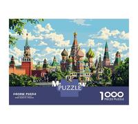 1000 Pieces Jigsaws Adults Puzzles Moscow Red Square Illustration Puzzles for Adults Family Game Stress Reliever Difficult And Challenge 70x50cm/1000pcs