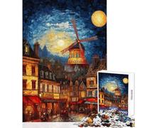 1000 Pieces Jigsaws Adults Puzzles Moulin Rouge Paris Jigsaw Puzzle 1000 Brain Teaser Game Birthday Gifts for The Whole Family (50x75cm)