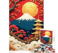 1000 Pieces Jigsaws Adults Puzzles Mount Fuji Abstract Toy Wall Decor Great Gift for Games Relax Games Improving Love between Couples Size 50x75cm