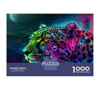 1000 Pieces Jigsaws Adults Puzzles Neon Leopard Wallpapers HD Jigsaws for Adults Hands-on Game Analysis And Logic Difficult And Challenge 70x50cm/1000pcs