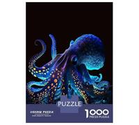 1000 Pieces Jigsaws Adults Puzzles Neon Octopus Jigsaw for Adults Toy Wall Decor Hand Speed Race Difficult And Challenge 38x26cm/1000pcs