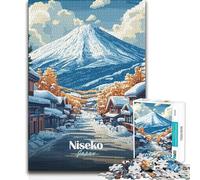 1000 Pieces Jigsaws Adults Puzzles Niseko Japan Winter Landscape Hand Speed Race Impossible Game for And from 14 Years And over (size 50x75cm)