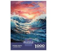 1000 Pieces Jigsaws Adults Puzzles Ocean Waves Sunset Art Print Puzzle for Adults Brain Teaser Game Analysis And Logic for Is Ideal As A Gift 70x50cm/1000pcs