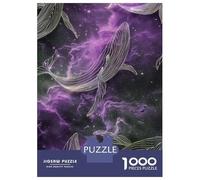 1000 Pieces Jigsaws Adults Puzzles Outer Space Whales Cool Majestic Nature Galaxy Cosmic Puzzle for Adults Anti-Stress Toys Pattern Assembly Parent-child Interaction 70x50cm/1000pcs