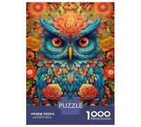 1000 Pieces Jigsaws Adults Puzzles Owl Flower Portrait 2 Jigsaws for Adults Hands-on Game Analysis And Logic Difficult And Challenge 38x26cm/1000pcs