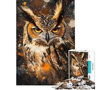 1000 Pieces Jigsaws Adults Puzzles Owl Majesty Jigsaw Puzzle 1000 Brain Teaser Game Birthday Gifts for The Whole Family (Size 38x26cm)
