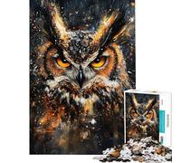1000 Pieces Jigsaws Adults Puzzles Owl's Gaze Artistic Splendor Jigsaw Puzzle 1000 Brain Teaser Game Birthday Gifts for The Whole Family (Size 50x75cm)