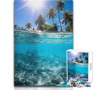 1000 Pieces Jigsaws Adults Puzzles Paradise Beach Water Peaceful Relaxing Free Time Fine Precision Edge Craft Toy Size 38x26cm