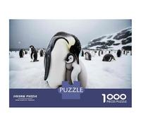 1000 Pieces Jigsaws Adults Puzzles Penguin Family in Snow Jigsaws for Adults Hands-on Game Analysis And Logic Difficult And Challenge 38x26cm/1000pcs