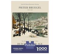 1000 Pieces Jigsaws Adults Puzzles Pieter Bruegels Hunters in The Snow Jigsaws for Adults Toy Wall Decor Hand Speed Race Unique Gifts for Birthday And Christmas 38x26cm/1000pcs