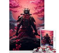 1000 Pieces Jigsaws Adults Puzzles Pink Blossom Samurai Ninja Jigsaws for Adults Puzzle Analysis And Logic Difficult And Challenge Educational Family Game (38x52cm)