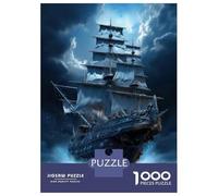 1000 Pieces Jigsaws Adults Puzzles Pirate Ship Wall Art Print Puzzle for Adults Brain Teaser Game Analysis And Logic for Is Ideal As A Gift 70x50cm/1000pcs