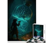 1000 Pieces Jigsaws Adults Puzzles Pirate's Dream in A Bottle Quality Family Leisure at Home Unique Christmas (38X26cm)