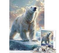 1000 Pieces Jigsaws Adults Puzzles Polar Bears Ice Jigsaw Puzzles for Adults Stress Reliever Help The Brain Exercise Gifts for Friends And Family (38x26cm)
